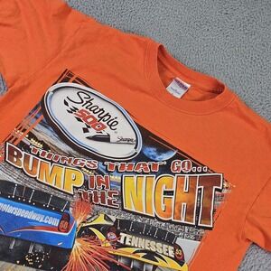 Vintage Bristol Motor Speedway Shirt Mens Medium Orange NASCAR Racing Gildan